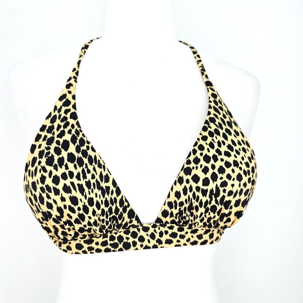 Victoria's Secret The Plunge Halter Cheetah Push Up SEXY BIkini Top Women Size S